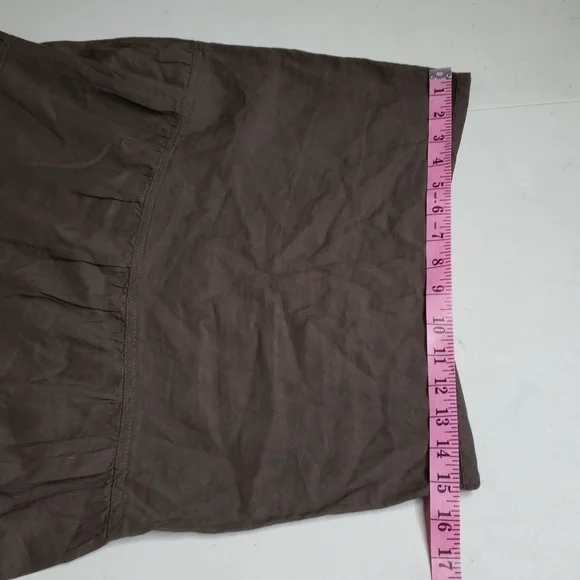 Theory Ellen Linen Blend Tiered Midi Dress Size 4 Brown Neutral Flowy Beachy - Picture 10 of 16